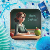 リンゴ先生誕生日 ペーパープレート (パーティー)