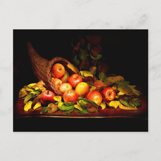 リンゴ入りコルヌコピア ポストカード (正面)