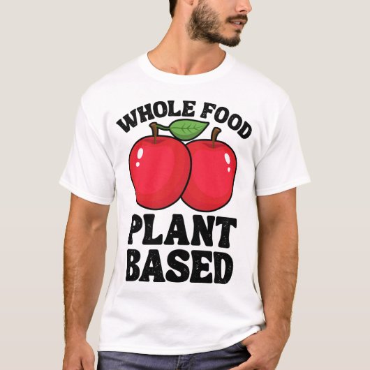 リンゴ全食植物性果実おもしろいビーガンVeg Tシャツ (正面)