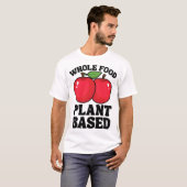 リンゴ全食植物性果実おもしろいビーガンVeg Tシャツ (正面フル)