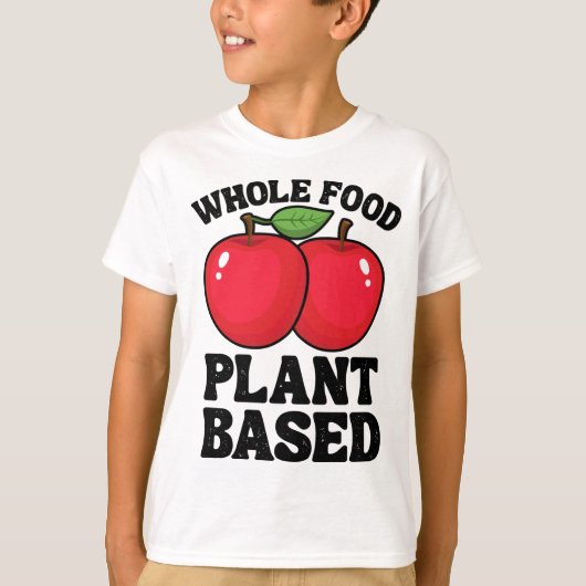 リンゴ全食植物性果実おもしろいビーガンVeg Tシャツ (正面)