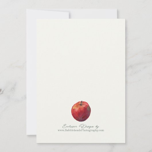 リンゴ園のベビーシャワーの招待状 招待状 (裏面)