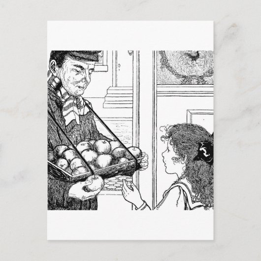 リンゴ売り ポストカード (正面)