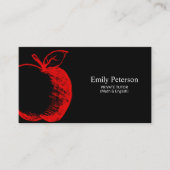 リンゴ手描き |黒 名刺 (正面)