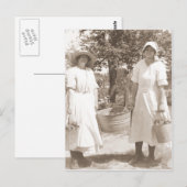 リンゴ採り女性 ポストカード (正面/裏面)