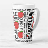 リンゴ果実のパターン カフェラテマグ (右アングル)