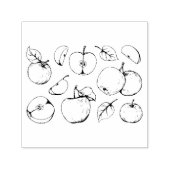 リンゴ果実写真デザイン手描き セルフインキングスタンプ (デザイン)