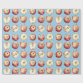 リンゴ果実水彩 ラッピングペーパー (フラット)