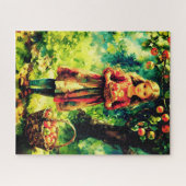 リンゴ果樹園の少女 ジグソーパズル (横)