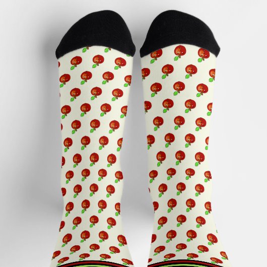 リンゴ模様 ソックス (上部)