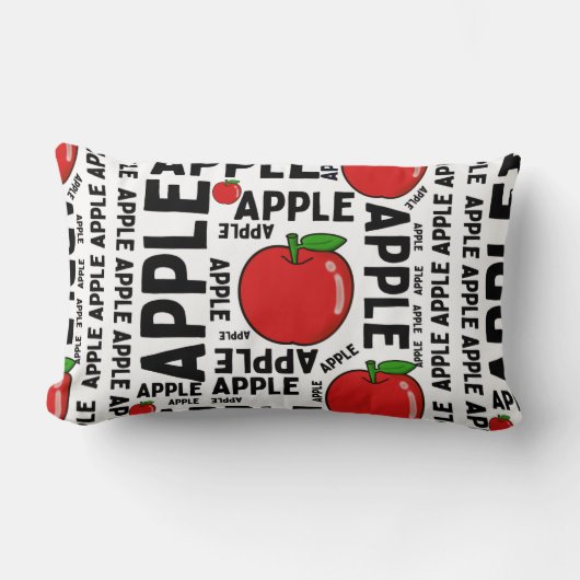 リンゴ模様 ランバークッション (正面)