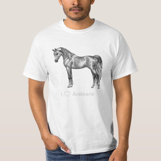 リンゴ灰色エジプトのアラビア馬 Tシャツ (正面)