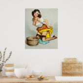 リンゴ用ボビングPin Up ポスター (キッチン)