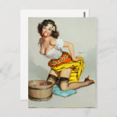 リンゴ用ボビングPin Up ポストカード (正面/裏面)