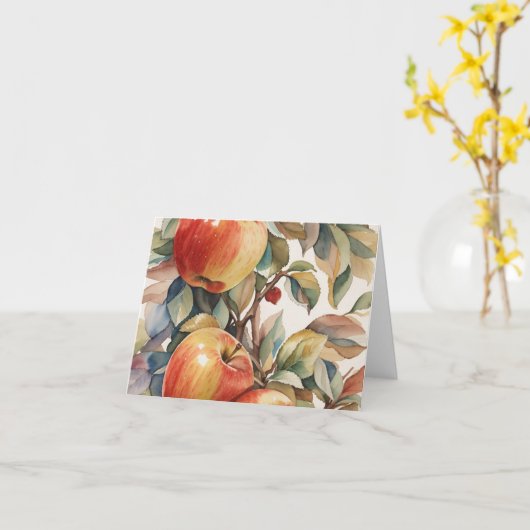 リンゴ空白の カード (黄色い花)