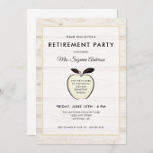 リンゴ素朴 |先生退職パーティー 招待状 (正面/裏面)