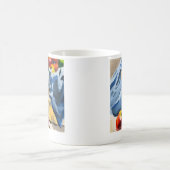 リンゴ絵を描のマグカップ コーヒーマグカップ (中央)