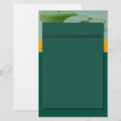 リンゴ緑のひな形 便箋 (正面/裏面)