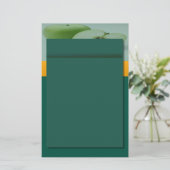 リンゴ緑のひな形 便箋 (スタンド正面)