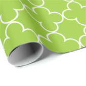 リンゴ緑の四葉模様のラッピング紙 ラッピングペーパー (ロールコーナー)