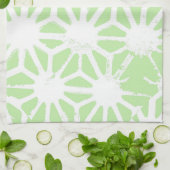 リンゴ緑の幾何学的パターン キッチンタオル (折り畳み)