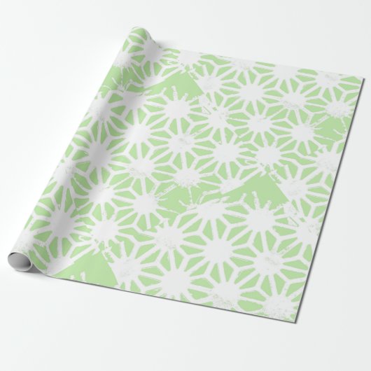 リンゴ緑の幾何学的パターン ラッピングペーパー (アンロールド)