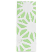 リンゴ緑の幾何学的パターン ワインギフトバッグ (裏面)