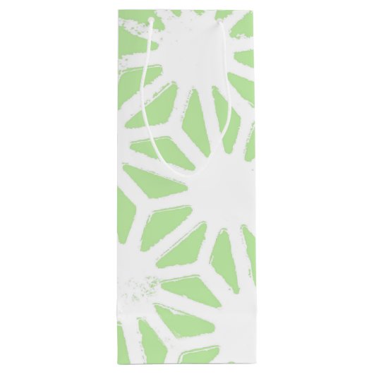 リンゴ緑の幾何学的パターン ワインギフトバッグ (裏面)