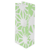 リンゴ緑の幾何学的パターン ワインギフトバッグ (正面アングル)