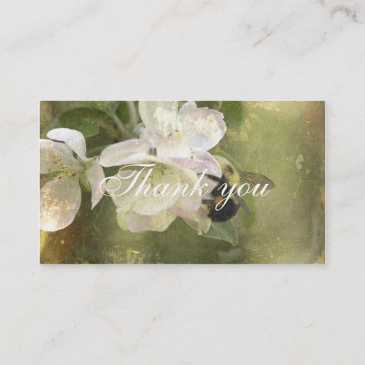 リンゴ花と(昆虫)マルハナバチ名刺 名刺 (裏面)