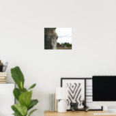 リンゴ荷車を引く灰色の馬の目 ポスター (ホームオフィス)