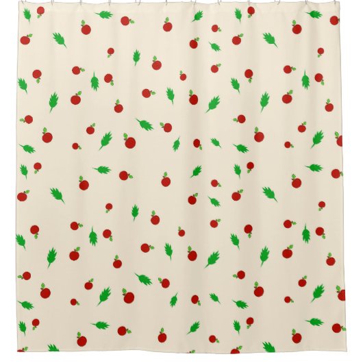 リンゴ葉と シャワーカーテン (正面)