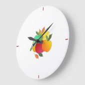 リンゴ葉と ラージ壁時計 (傾斜)