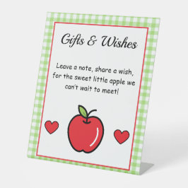 リンゴ赤ちゃんシャワー台座看板 台座サイン