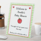 リンゴ赤ちゃんシャワー台座看板 台座サイン (インサイチュ)