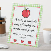 リンゴ赤ちゃんシャワー台座看板 台座サイン (インサイチュ)