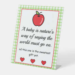 リンゴ赤ちゃんシャワー台座看板 台座サイン