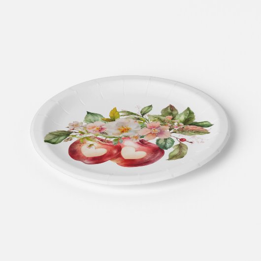 リンゴ赤ちゃんシャワー赤ちゃんシャワー ペーパープレート (アングル)