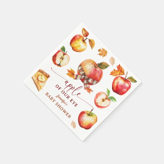 リンゴ赤ちゃんシャワ男女兼用ーペーパーナプキン スタンダードカクテルナプキン (角)