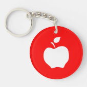 リンゴ赤と白 キーホルダー (正面)