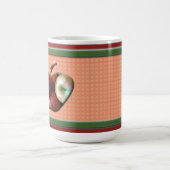 リンゴ赤と緑のマグカップ コーヒーマグカップ (中央)
