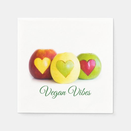 リンゴ3個 スタンダードカクテルナプキン (正面)