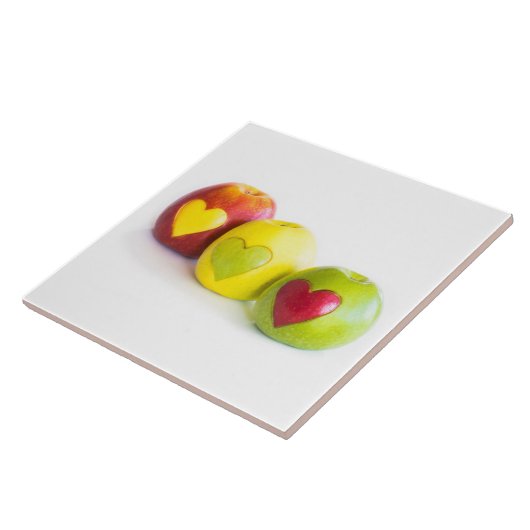 リンゴ3個 タイル (側面)