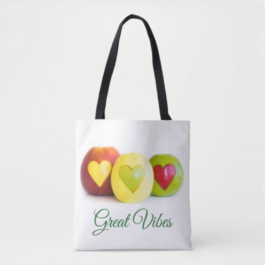 リンゴ3個 トートバッグ (正面)