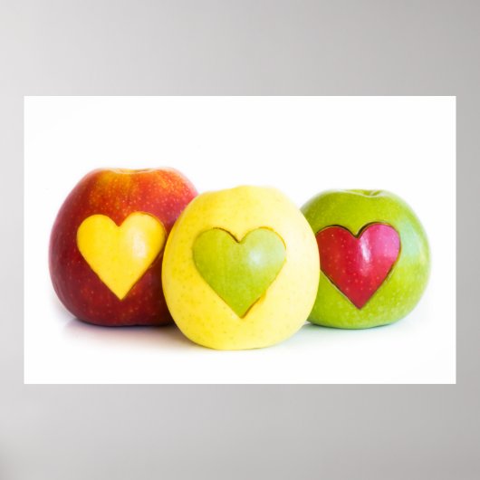 リンゴ3個 ポスター (正面)