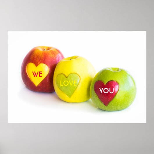 リンゴ3個 ポスター (正面)