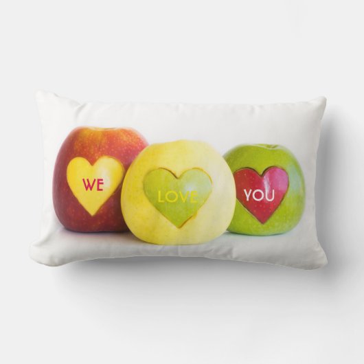 リンゴ3個 ランバークッション (正面)