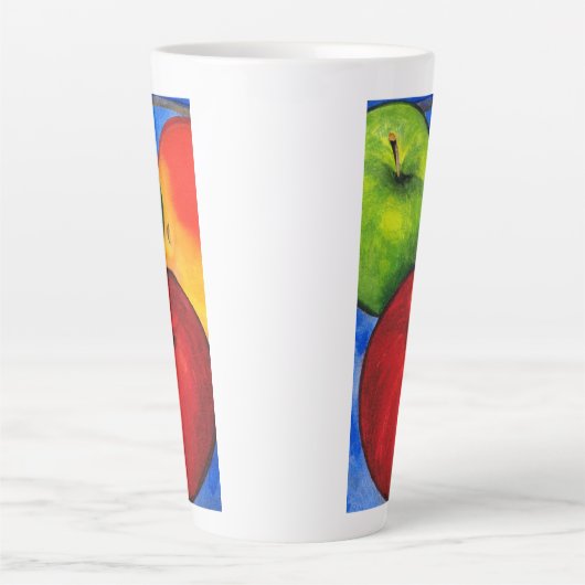 リンゴ3 カフェラテマグ (正面)