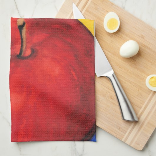 リンゴ3 キッチンタオル (四つ折り)