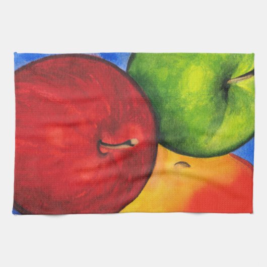 リンゴ3 キッチンタオル (横)